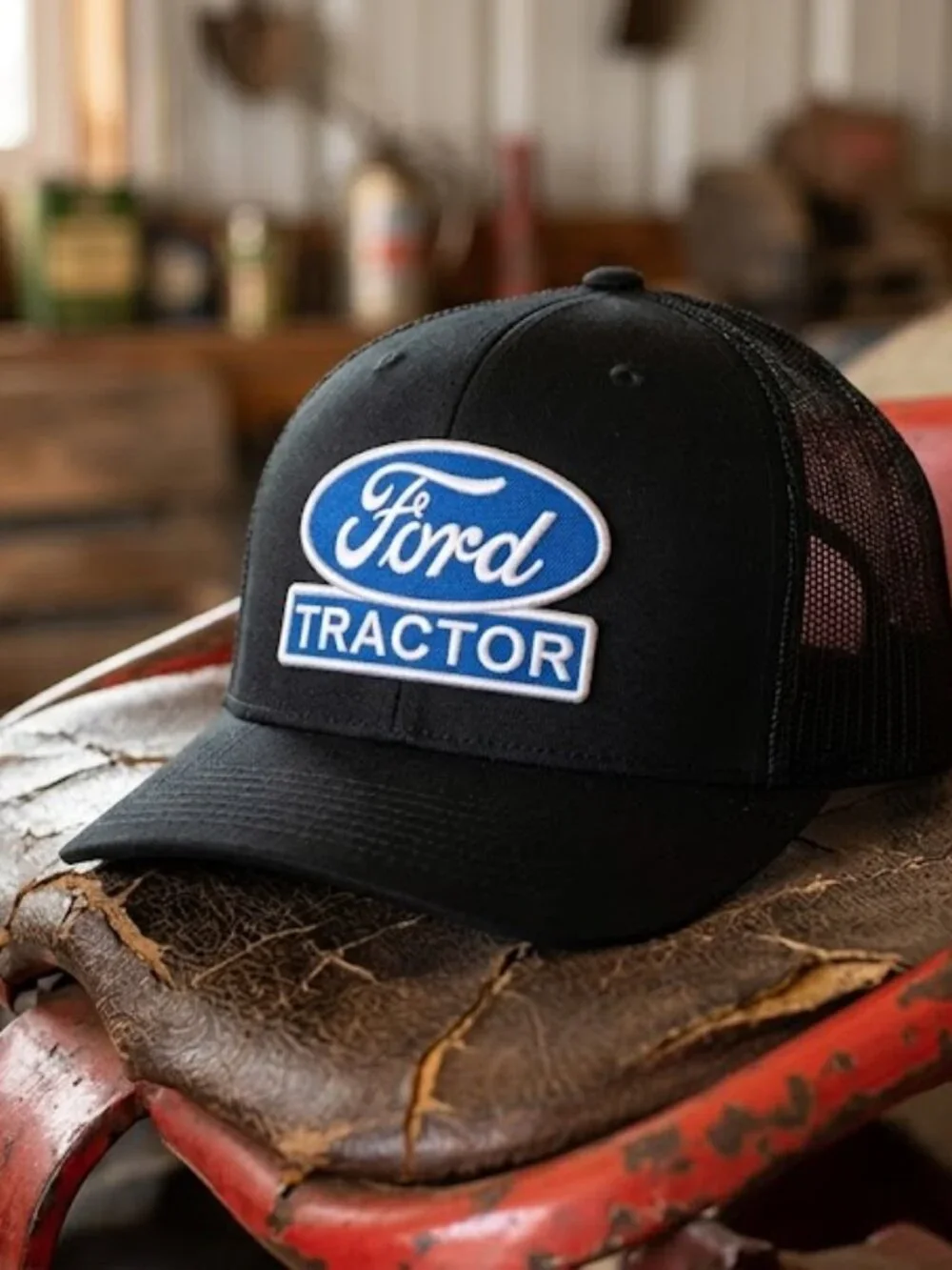 Retro Ford Tractor 8N Patch Trucker Hat Black Richardson 112 Snapback New Farmer
